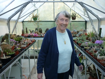 Joice Reith in her greenhouse
